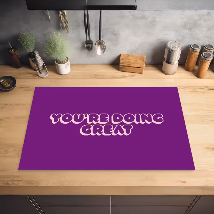 You're doing great - Paars - Bubble letters Inductie beschermer vinyl 3mm klein -sfeer5