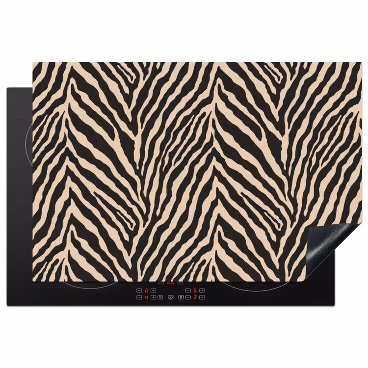 Zebra - Klassiek - Zwart Inductie beschermer vinyl 3mm klein 276 -3d