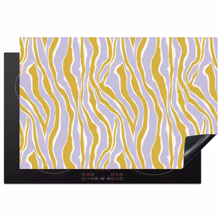 Zebra - Modern - Meerkleurig Inductie beschermer vinyl 3mm klein 276 -3d