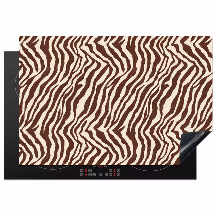 Zebra - Patroon - Zwart - Wit Inductie beschermer vinyl 3mm klein 276 -3d