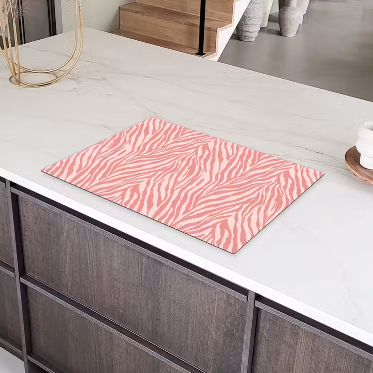Zebra - Print - Roze Inductie beschermer vinyl 3mm klein 276 -sfeer8