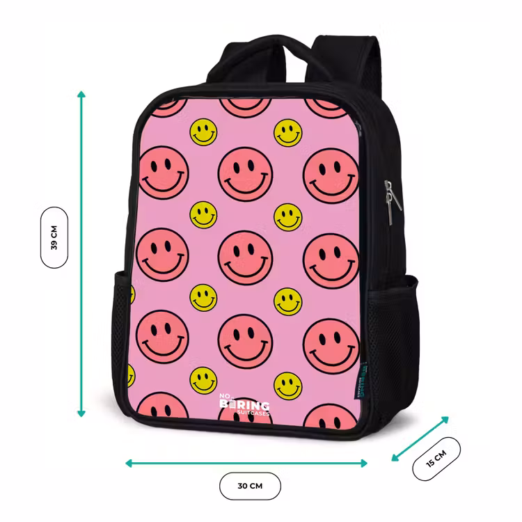 All smiles roze Rugzak - Zwart middel -productfoto_formaten