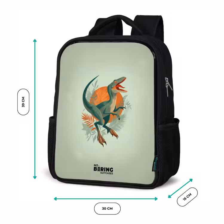 Dier - Dino - Natuur Rugzak - Zwart middel -productfoto_formaten