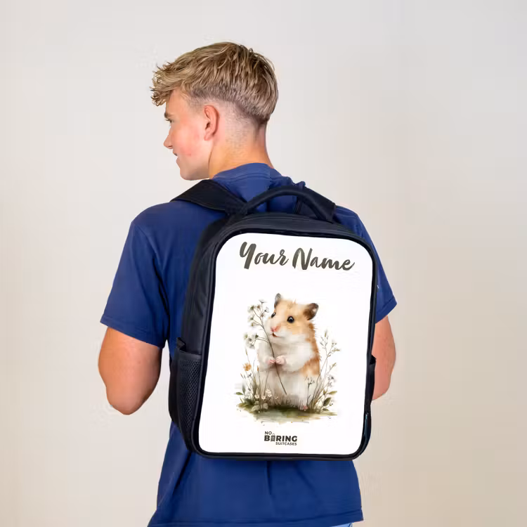 Dier - Natuur - Hamster Rugzak - Zwart middel -sfeer8