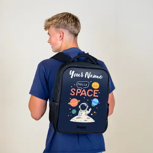 Astronaut - Quote - Planeten - Sterren Rugzak - Zwart middel -sfeer8
