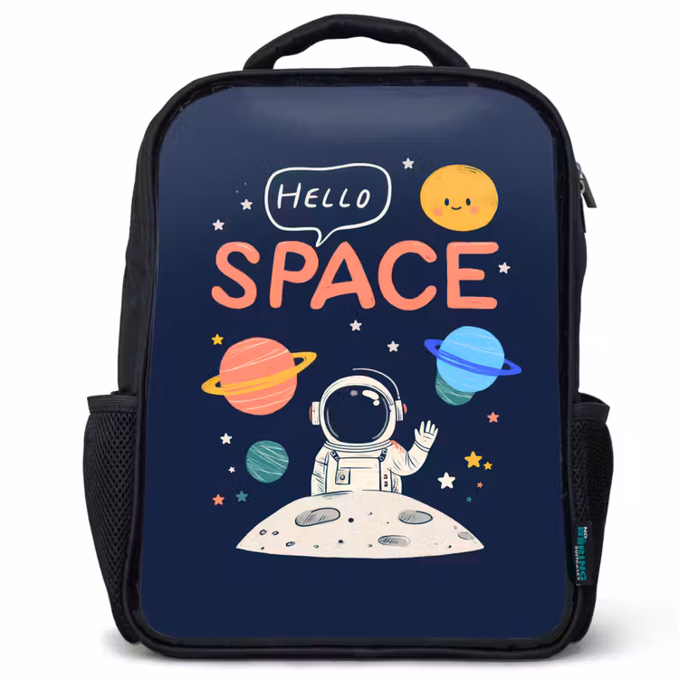 Astronaut - Ruimte - Planeten Rugzak - Zwart middel -3d