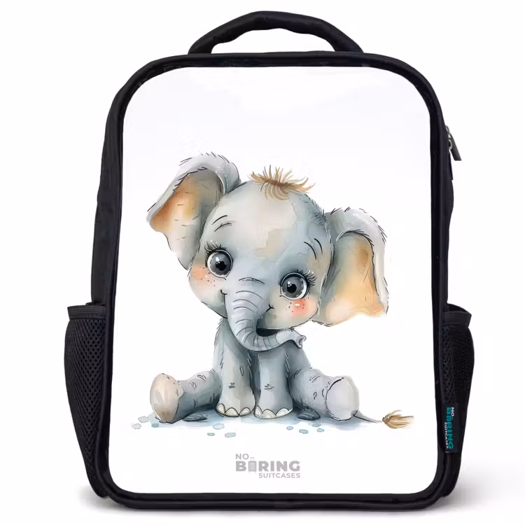Baby olifant Rugzak - Zwart middel -3d