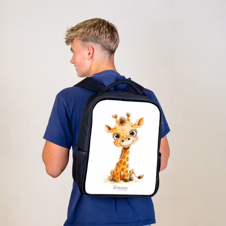 Baby giraffe Rugzak - Zwart middel -sfeer8