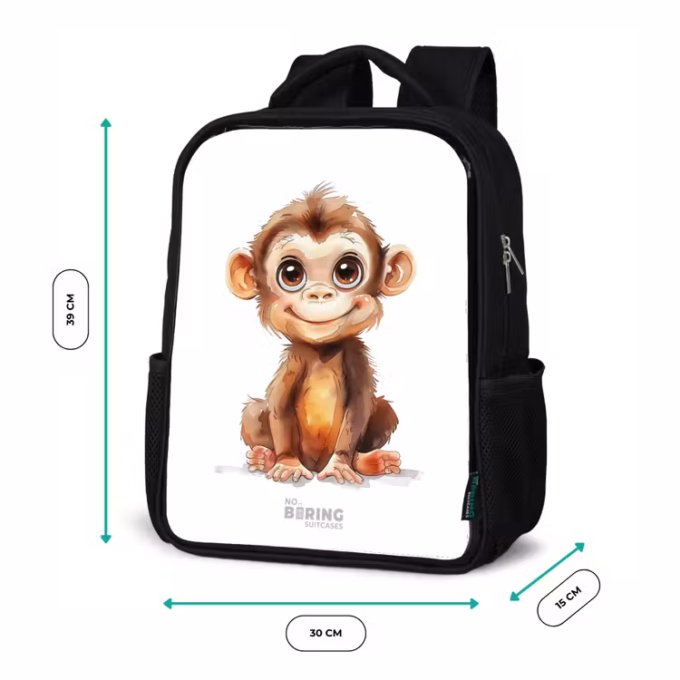 Baby aap Rugzak - Zwart middel -productfoto_formaten