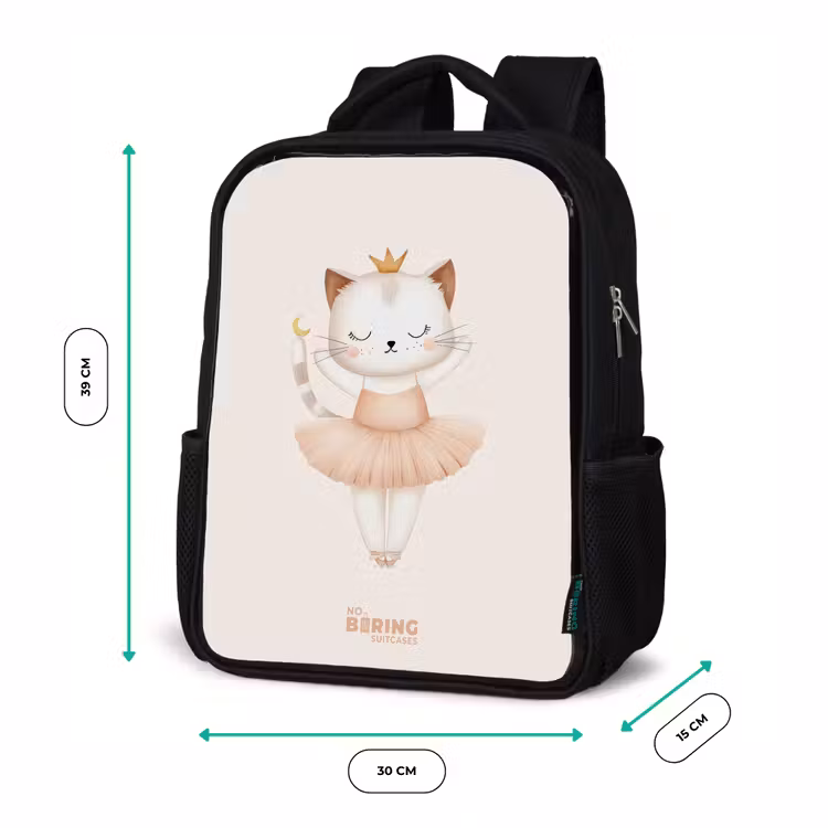 Ballerina kitten in beige kleuren Rugzak - Zwart middel -productfoto_formaten