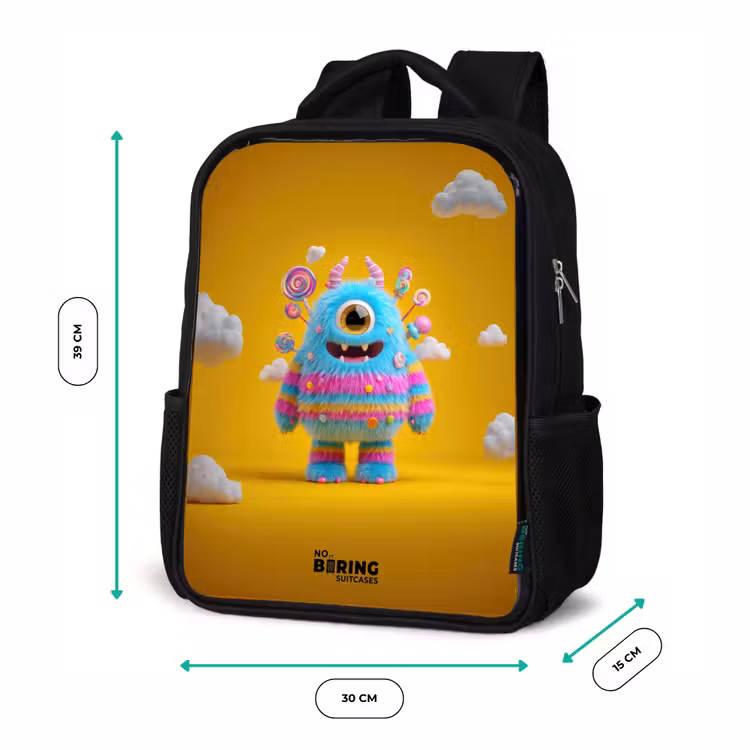 Snoep - Monster - Regenboog Rugzak - Zwart middel -productfoto_formaten