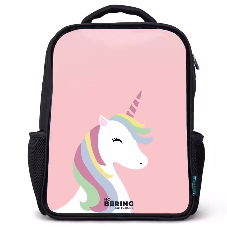 Cartoon unicorn met regenboogmanen Rugzak - Zwart middel -3d
