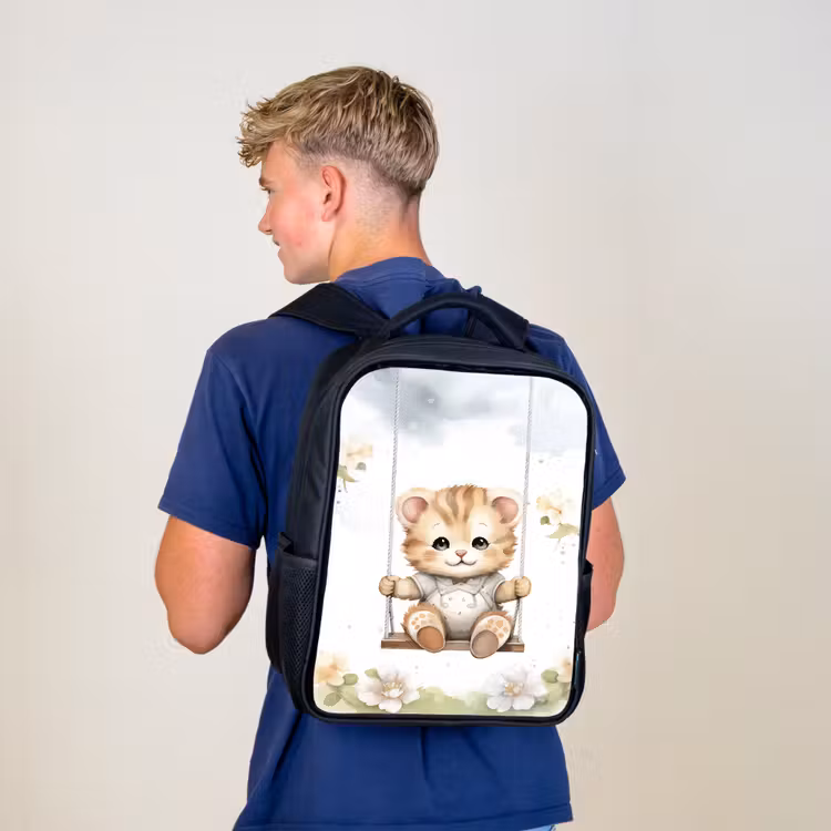 Beer - Baby - Dier - Kinderen Rugzak - Zwart middel -sfeer8