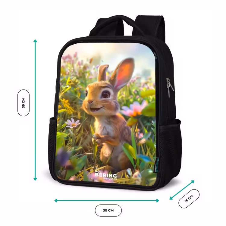 Kareltje konijn Rugzak - Zwart middel -productfoto_formaten