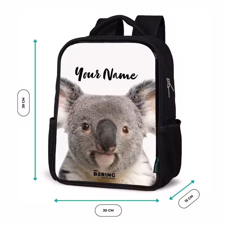 Schattige Koala Beer Rugzak - Zwart middel -productfoto_formaten