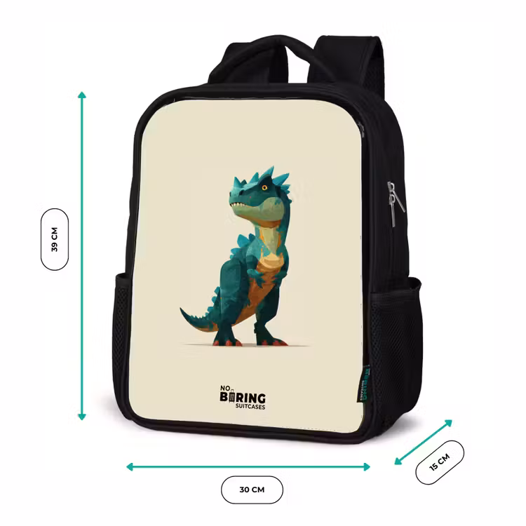 Dino - Dier - Groen Rugzak - Zwart middel -productfoto_formaten