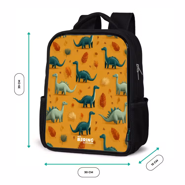 Dino - Dieren - Patroon Rugzak - Zwart middel -productfoto_formaten
