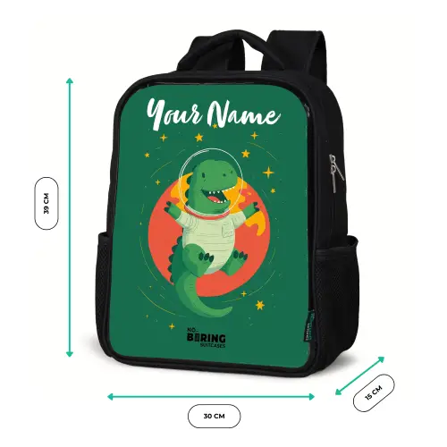 Dino - Planeet - Sterren - Groen Rugzak - Zwart middel -productfoto_formaten