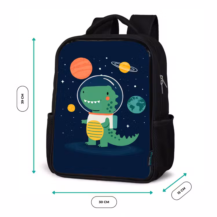 Dino - Ruimtepak - Planeten Rugzak - Zwart middel -productfoto_formaten