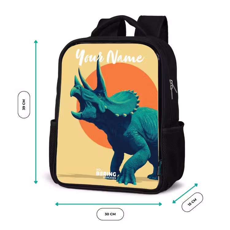 Dino - Triceratops - Dier Rugzak - Zwart middel -productfoto_formaten