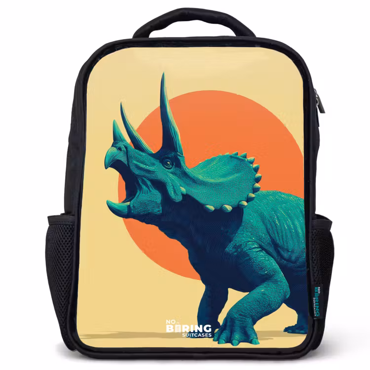 Dino - Triceratops - Dier Rugzak - Zwart middel -3d