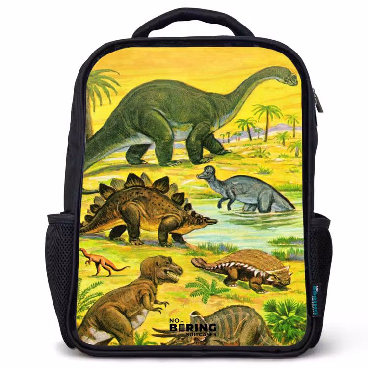 Dino's bij het water Rugzak - Zwart middel -3d