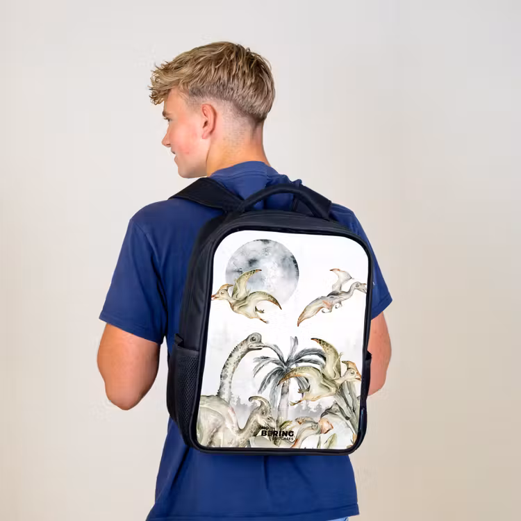 Dino's in de jungle Rugzak - Zwart middel -sfeer8