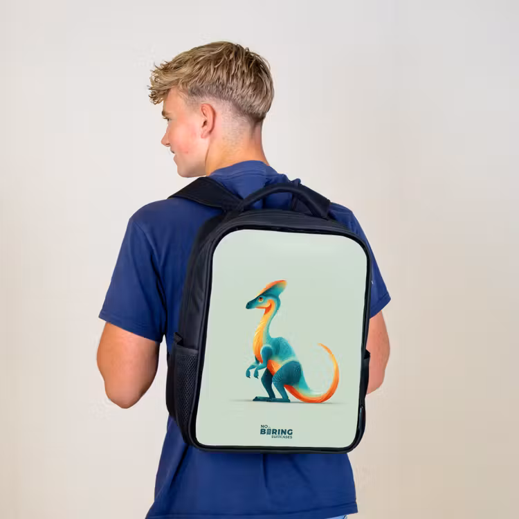 Elegante dino met kam Rugzak - Zwart middel -sfeer8