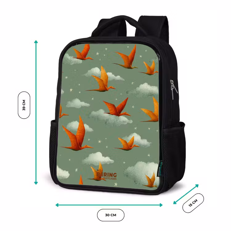 Vliegende pterosaurussen tussen sterren Rugzak - Zwart middel -productfoto_formaten
