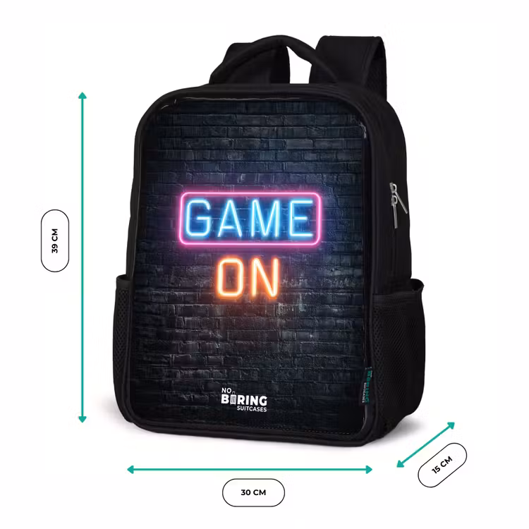 Game - Letters - Neon Rugzak - Zwart middel -productfoto_formaten