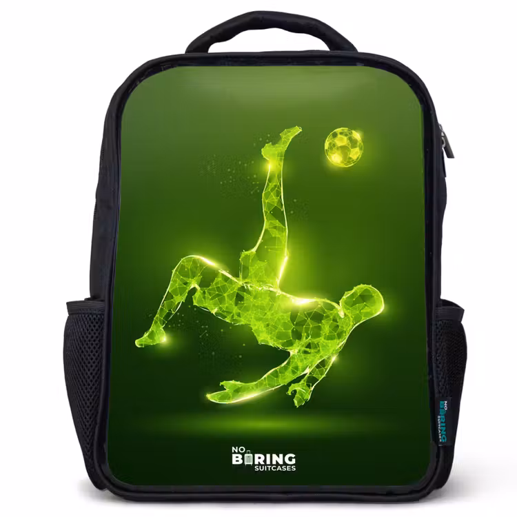 Groene neon omhaal in actie Rugzak - Zwart middel -3d