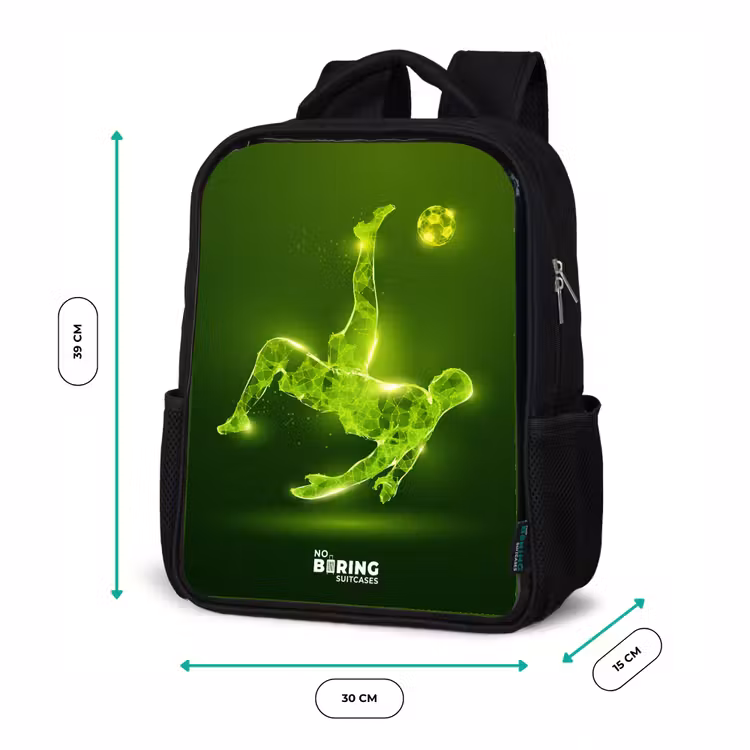 Groene neon omhaal in actie Rugzak - Zwart middel -productfoto_formaten