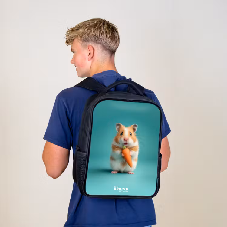 Hamster - Wortel - Dier Rugzak - Zwart middel -sfeer8