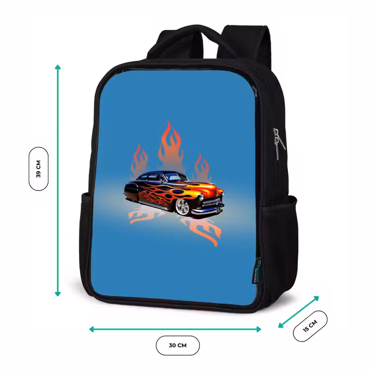 Hotrod flames Rugzak - Zwart middel -productfoto_formaten