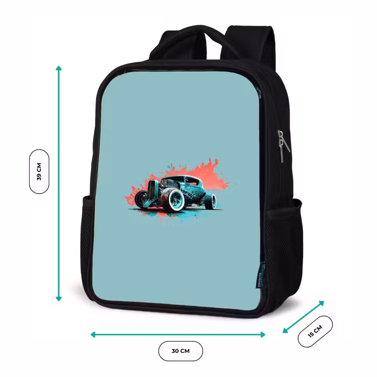Hotrod turquoise Rugzak - Zwart middel -productfoto_formaten