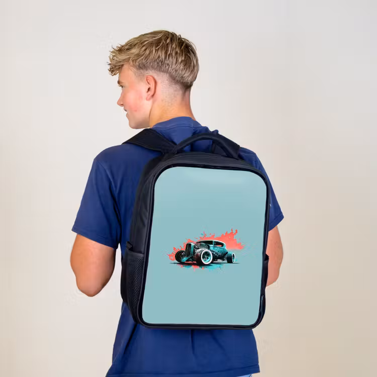 Hotrod turquoise Rugzak - Zwart middel -sfeer8
