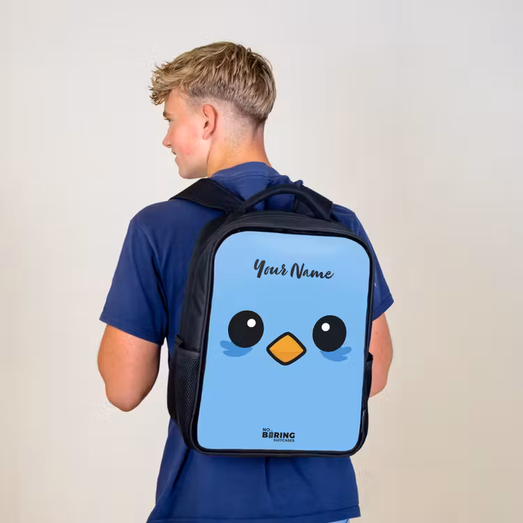 Kawai - Vogel - Blauw Rugzak - Zwart middel -sfeer8
