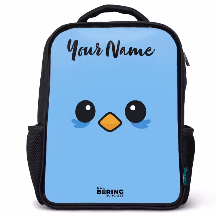 Kawai - Vogel - Blauw Rugzak - Zwart middel -3d