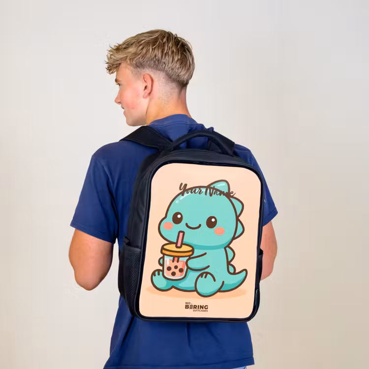 Kawai - Dino - Bubbletea Rugzak - Zwart middel -sfeer8