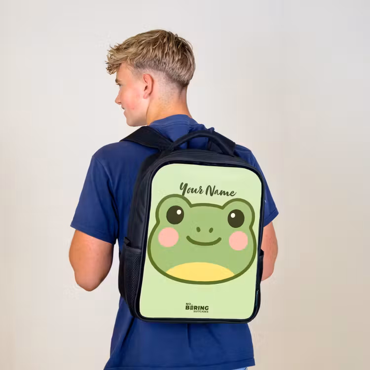 Kawai - Kikker - Groen Rugzak - Zwart middel -sfeer8