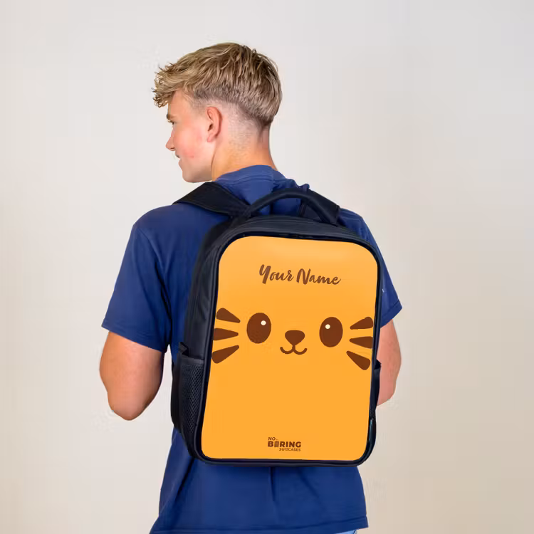 Kawai - Tijger - Oranje Rugzak - Zwart middel -sfeer8