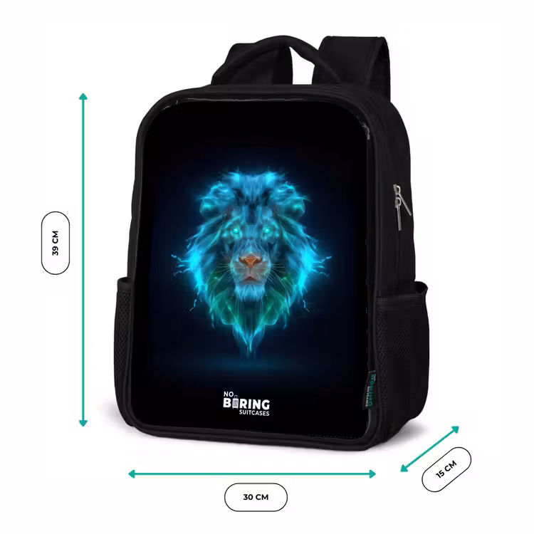 Lichtgevende leeuw Rugzak - Zwart middel -productfoto_formaten