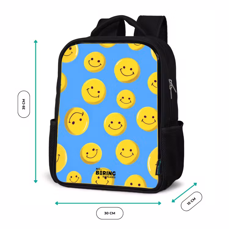 Vrolijke smileyregen Rugzak - Zwart middel -productfoto_formaten