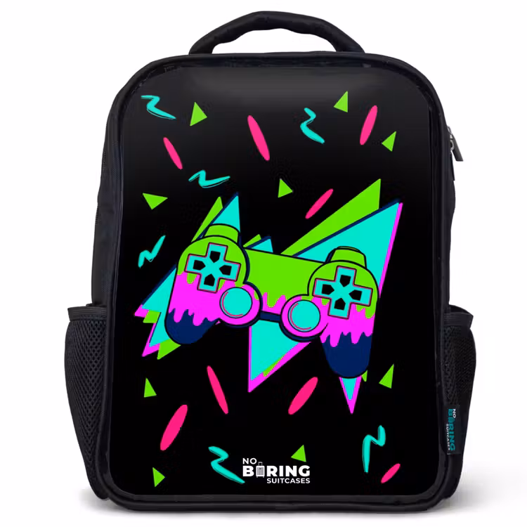 Neon controller op zwart Rugzak - Zwart middel -3d
