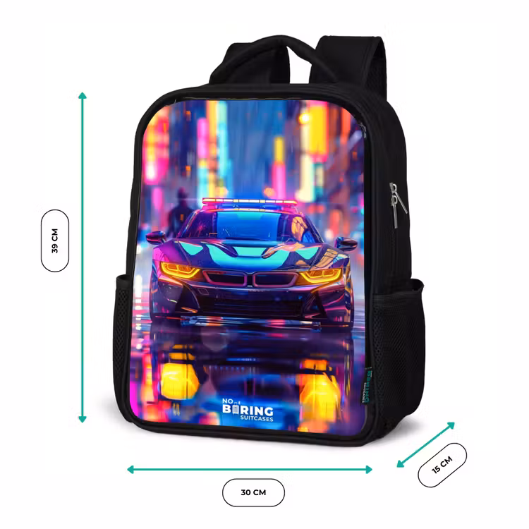 Neon nightcar Rugzak - Zwart middel -productfoto_formaten