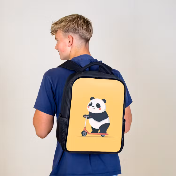Panda - Step - Geel Rugzak - Zwart middel -sfeer8