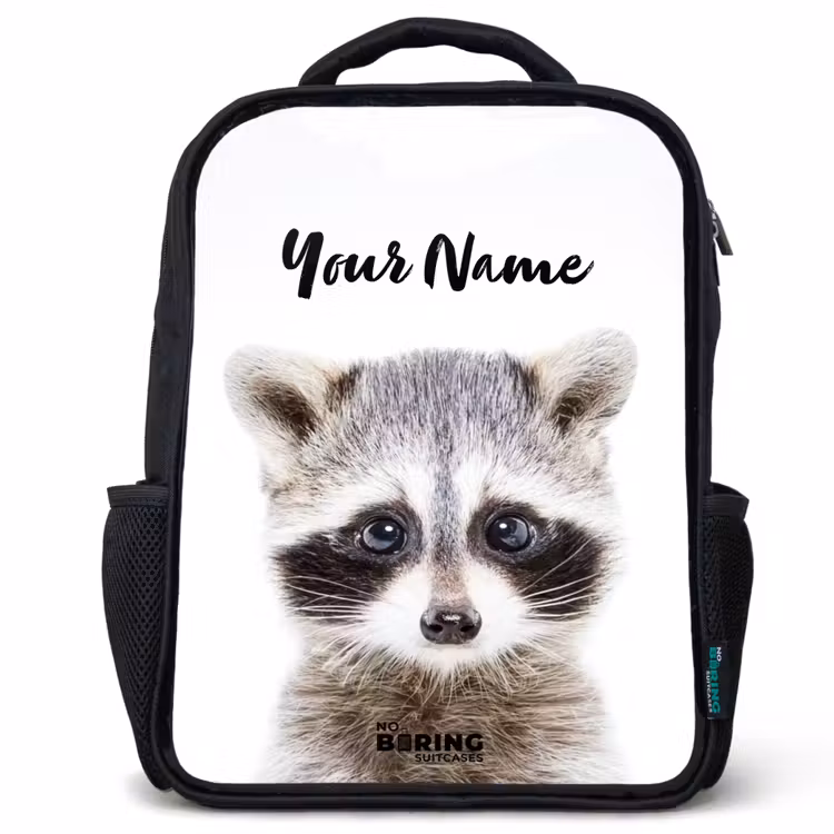 Rachid Racoon Rugzak - Zwart middel -3d