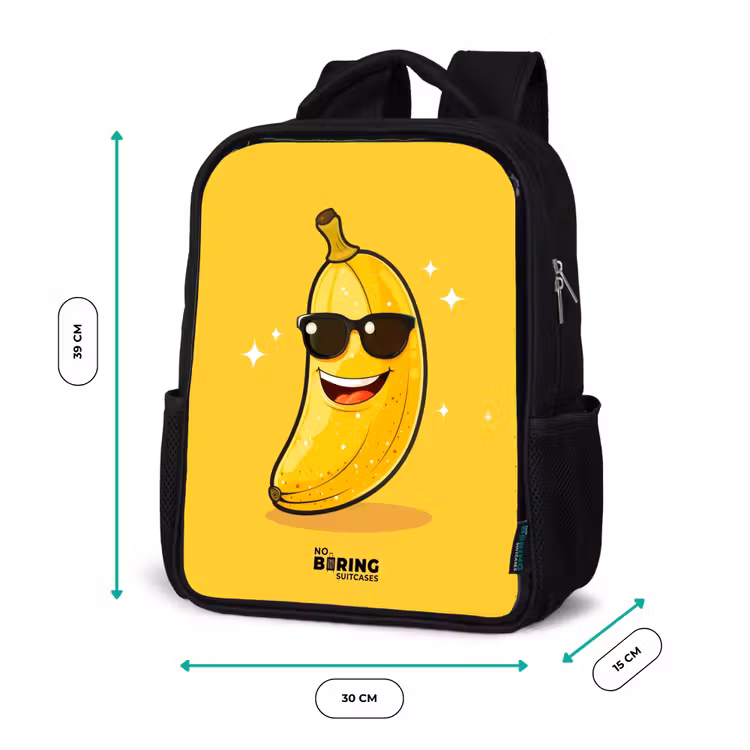 Lollige gele banaan Rugzak - Zwart middel -productfoto_formaten