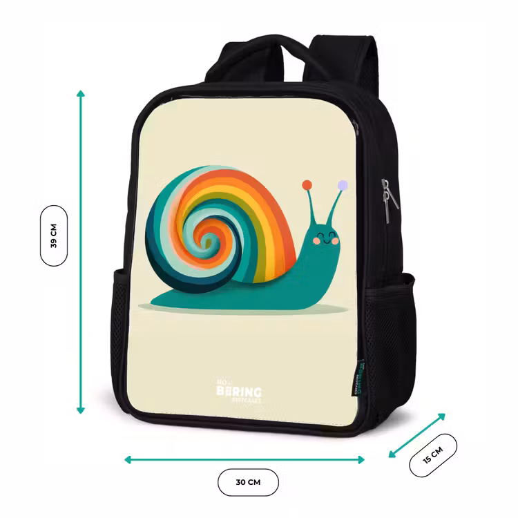 Slak - Regenboog - Kleurrijk Rugzak - Zwart middel -productfoto_formaten