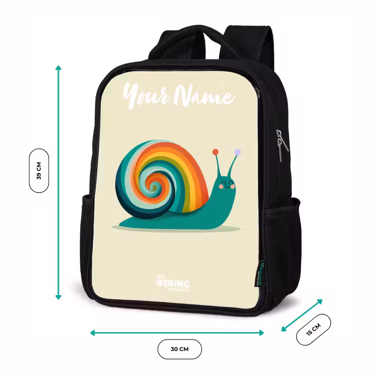 Slak - Regenboog - Kleurrijk Rugzak - Zwart middel -productfoto_formaten